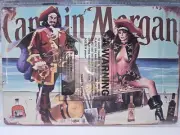 Captain Morgan Rum Sheet Metal Bar Sign, Sexy, Cool Rectangular New Wall...