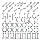 60 / Set Mixed Styles Piercings Jewelry Tongue Eyebrow Nose Belly Ring