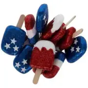 Patriotic Glitter Foam Ice Pops 12 count
