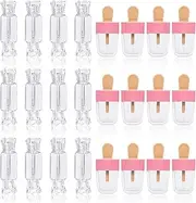 24PCS Lip Gloss Tubes - Candy Ice Cream Shape Lip Gloss Containers Empty - Refillable Clear Lipgloss/Lip Balm Containers for Girls Women DIY Cosmetics (12 candy and 12 ice cream)
