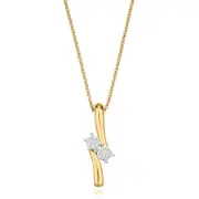 Tango 9ct Yellow Gold Round Brilliant Cut with 0.07 CT of Diamond Pendant