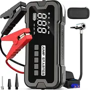 Advwin Jump Starter 4000A Peak, 3-in-1 Car Battery Jump Starter, Portable Power Bank with Air Compressor 150PSI for 12V Vehicles, Car Battery Charger with Jump Leads, Quick Charge, LED Flashlight