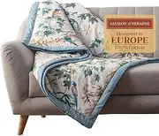 Maison d' Hermine Hokuzai Cotton Throw Blanket Bohemian Bedding Lightweight and Breathable for Couch Sofa Bed Travel (50"x60")