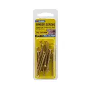 Zenith 8G x 50mm Brass Plated Hinge-Long Thread Countersunk Head Timber Screw...