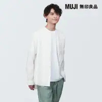 在飛比找momo購物網優惠-【MUJI 無印良品】男亞麻水洗立領長袖襯衫(共9色)