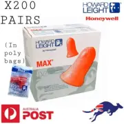 Howard Leight MAX Uncorded Foam Earplugs NRR 33DB Class 5 Box of 200 Pairs MAX-1