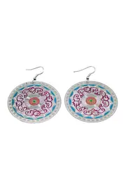 Multi Coloured Emboss Earring--JJ-6192
