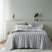 Bianca Langston Silver Pre-Washed Linen Cotton Comforter Set (Queen/King, Super King) or Accessories