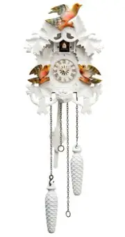 Quartz Cuckoo Clock 8 leaves, 3 birds, nest EN 625/3 Q NEW