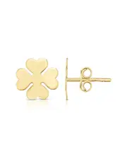 14K Italian Gold Clover Studs