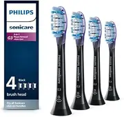 Philips Sonicare Genuine G3 Premium Gum Care Replacement Toothbrush Heads, 4 Brush Heads, Black, HX9054/95