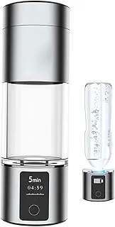 Hydrogen Water Generator Bottle Portable Hydrogen Rich Water Glass Water Cup with SPE Membrane Make 5 Minutes Hydrogen Production Up to 2000-3000 PPB for Improve Alkaline Water Quality 280 Ml