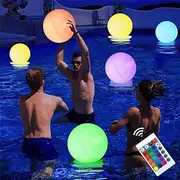 LED Pool Floating Light 40cm Glowing Ball Inflatable Luminous Ball LED, Submersiable LED Light 16 RGB Ball Decoration Color Switch for Swimming Pool, Beach, Ho