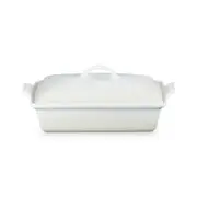 Le Creuset Heritage Rectangular Dish with Lid Meringue 33cm