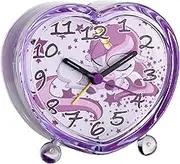 TFA Dostmann Unicorn 60.1015.12 Children's Analogue Alarm Clock, Cheerful Children's Motif, Large Readable Number, Quiet Movement, Pink