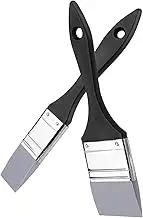 KESERLIG 2Pcs Silicone Paint Brush, 1Inch & 1.5Inch, Flat, Black & Grey, Acrylic, Oil & Watercolour
