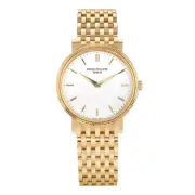 Patek Philippe Calatrava Watch 35MM Silver Index Hour Markers Dial Yellow Gold