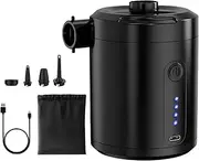 Rechargeable Air Pump | Portable Air Pump for Balloons and Inflatables | Deflator Mattress Inflator with Nozzles Wireless Compressor Tool for Kayak Camping Floats