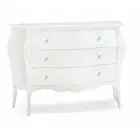 Chest of Drawers Dresser' Bedside Table 3 Rounded White Art Povera Classic
