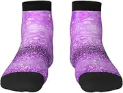 [JBYJBX] Sparkling Purple Glitter Print Adult Socks Womens Mens Workout Thermal Cozy All-Season Gift Holiday Articles Use