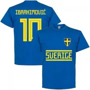 Soccer Tees Sweden Ibrahimovic 10 Team T-Shirt - Royal Blue 5XL