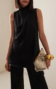 [SEV] Draped Satin Top