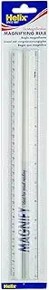 Helix L30 300mm Clear Plastic Magnifying Ruler with 2X Magnification, Each