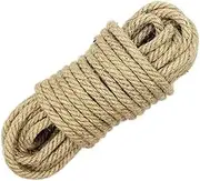 NorthPada 8mm 50 Metres Natural Jute Rope Heavy Duty Thick Cord for DIY, Cat Scratching Rope, Garden, Binding, Crafts Packaging Material