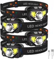 Headlamp Flashlight,4-Pack 1200 Lumen Ultra-Light Bright LED Rechargeable Headli