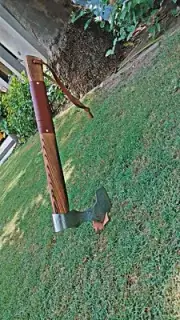 Set of 10 Custom Handmade Damascus Steel Axe With Sheath & Wood, Leather Handle