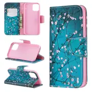 For iPhone 11 Pro Case, Drawing PU Leather Wallet Cover, Plum Blossom