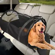 Foldable Large Pet Carrier Bag Breathable Oxford Travel Kennel for Cats Dogs 50lbs Black 123x58x58cm
