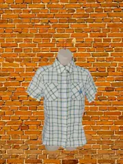 BNWT WOMENS ADIDAS UK 8 WHITE CHECK SHORT SLEEVE SLIM FIT SHIRT SPORTS CLIMALITE