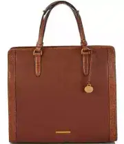 NWT $445 BRAHMIN TIA-WHISKEY ALBRIGHT COLLECTION TOTE LETHER BAG