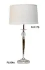 CRYSTAL BALL TABLE / BEDSIDE LAMP WITH SILVER BASE (59cm HIGH)
