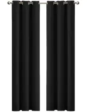 [Traderight] Panels 3 Layers Blockout Curtains 132x213cm 2 Pack in Black