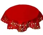 Red Christmas Embroidered 54x72" Oval Tablecloth New