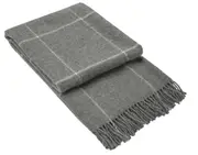 Brighton NZ Wool Throw Rug - Grey Striped