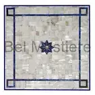 Square shaped White Marble Inlay Coffee Table Top | Multi-size
