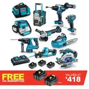 MAKITA 18V Brushless 9 Piece 3 x 6.0AH Combo Kit DLX9014GX1
