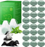 24 Pack Natural Peppermint Oil Skunk Repellent Balls for House, Skunk Repellent Balls for Rodents, Raccoon Squirrel Mouse Deterrent Balls for Indoor Outdoor Garage Attic