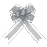 10pcs 9" Large Pull Bow Gift Wrapping Big Organza Bows Ribbon Grey