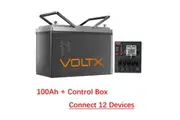 VoltX 12V 100Ah Lithium Battery + Switch Panel ON-OFF Control Box (Connect 12 Devices)