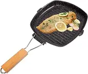 Non-Stick Frying Pan Skillet | Outdoor Iron Frying Pan,Heat-Resistant Portable Pots Pans Griddles Omelet Pan for Camping and Outdoor Cooking Hiking Picnic