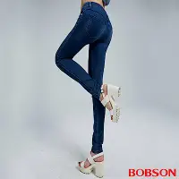 在飛比找Yahoo奇摩購物中心優惠-BOBSON 女款優質觸感緊身深藍牛仔褲