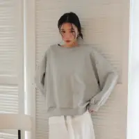 在飛比找momo購物網優惠-【TATA】拼接假兩件露背衛衣T恤(F)