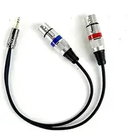ROBAUN 3.5mm 1/8'' Jack to 2 XLR 3Pin Cable Adapter, 3.5MM Male to Dual XLR Male/Female Breakout Y Splitter Cable 0.3-5m(D1002-FF-Blue-Red,1 m)
