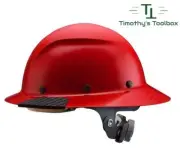 LIFT Safety DAX Red Full Brim Hard Hat w/ Ratchet Suspension