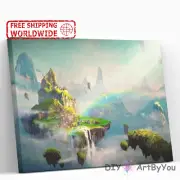 Paint By Numbers Kit Scenery Abstract Beginner Framed Painting Canvas Draw Brush