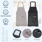 2 Pcs Kitchen Apron Chef Apron with 2 Pockets Adjustable Neck Strap and webJw